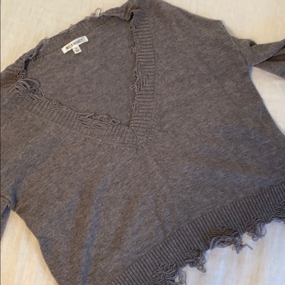 Gray Crop Boutique Sweater